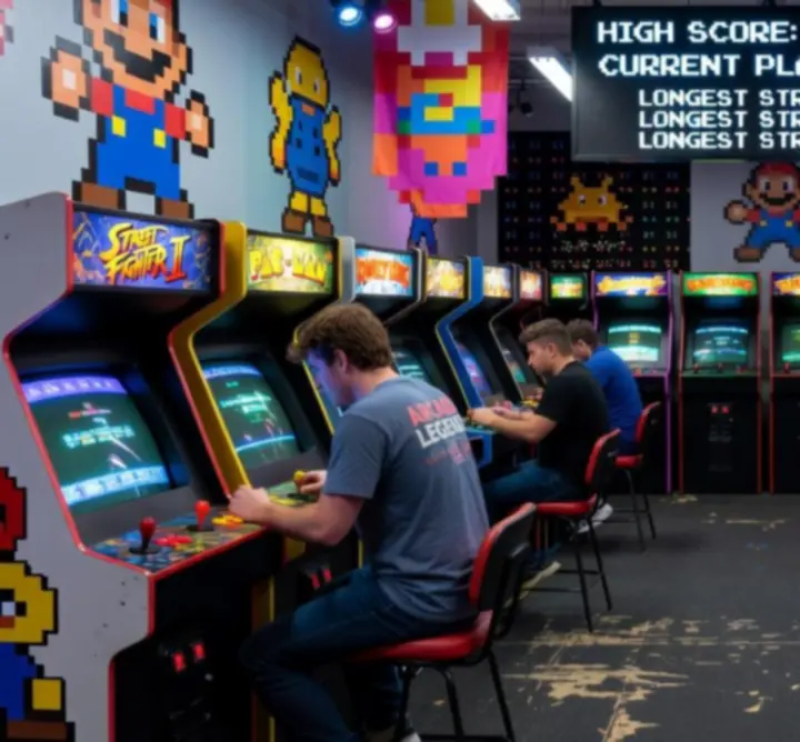 Strefa wyzwań pixel z klasycznymi grami zręcznościowymi